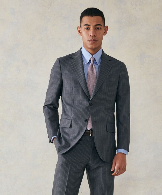 J.PRESS MEN 【ESSENTIAL CLOTHING】オルタネートストライプ スーツ ライトグレー系1