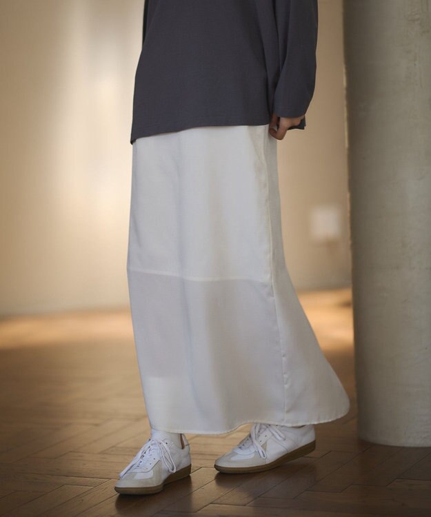 CRAFT STANDARD BOUTIQUE ダルサテンIラインスカート Ivory