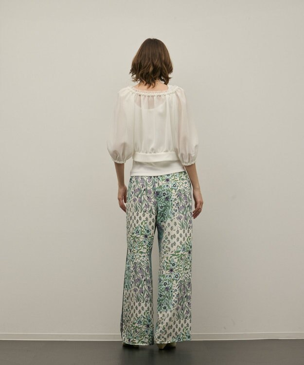 GRACE CONTINENTAL プリントイージーパンツ グリーン