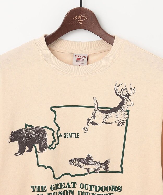 JOSEPH ABBOUD MOUNTAIN 【FILSON】LONG SLEEVE PLONEER GRAPHIC T SHIRT アイボリー系