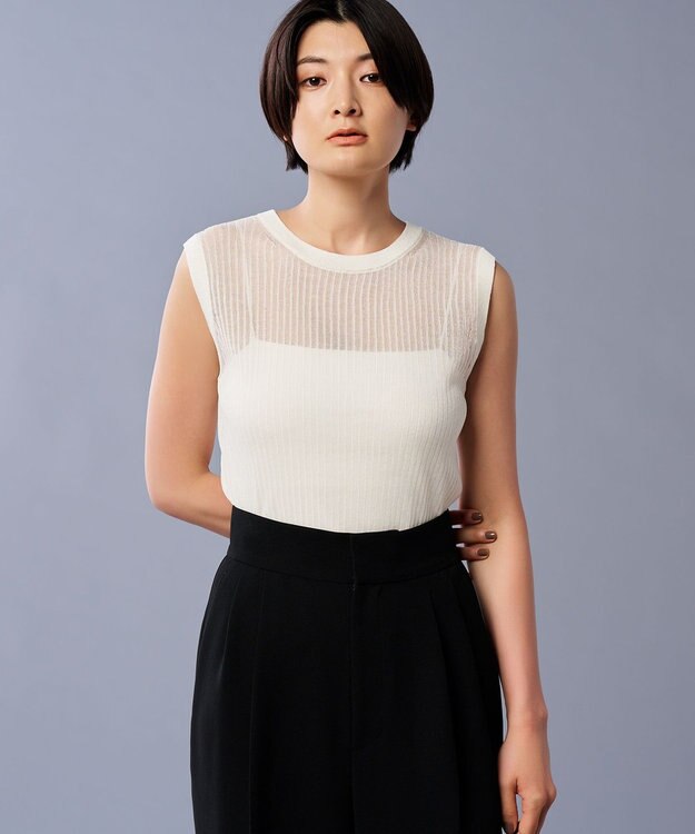 uncrave シアー リブ ノースリーブ ニット（uncrave STANDARD） オフ