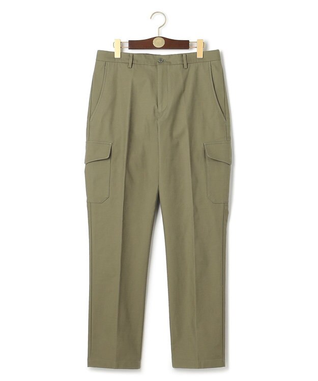 J.PRESS MEN バックサテンストレッチカーゴパンツ グリーン系