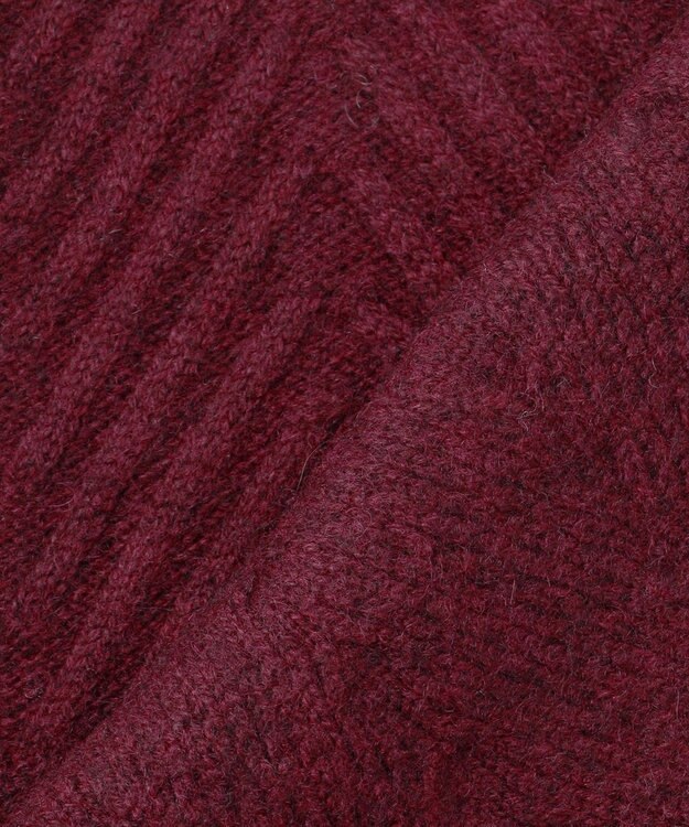 JOSEPH ABBOUD カシミヤブレンド ハイネック ZIP プルオーバーニット ワイン系