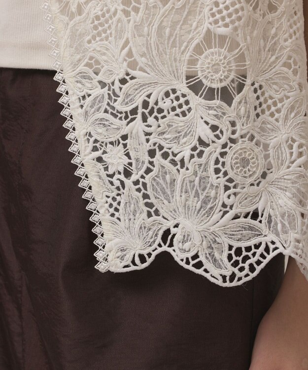 GRACE CONTINENTAL レース刺繍ベスト ホワイト