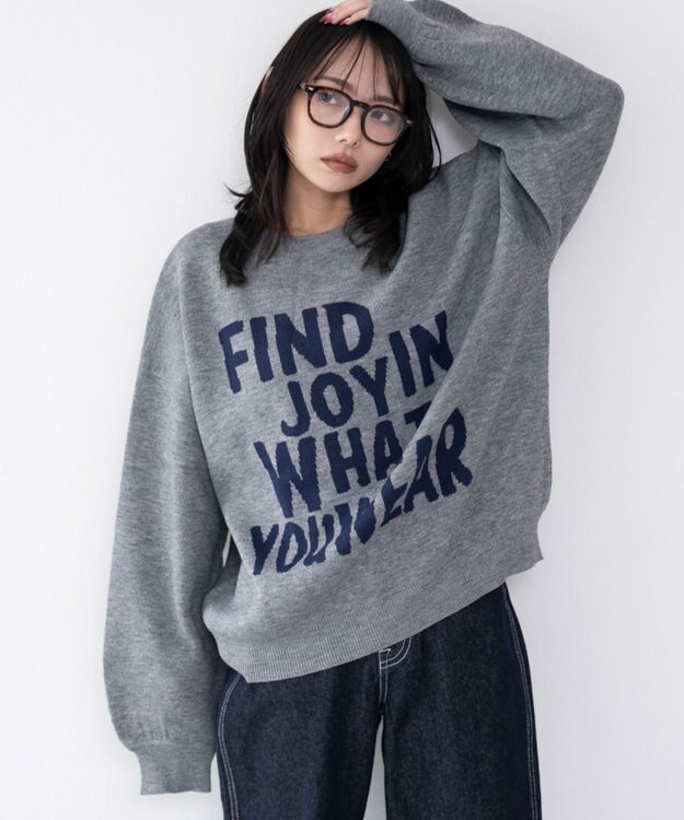 WEGO グラフィックニットプルオーバー 柄7