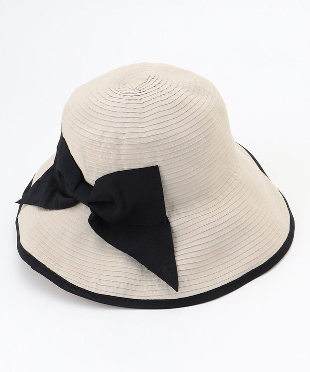 ANY SIS 【クリップ付き】グログランリボン ハット ライトベージュ