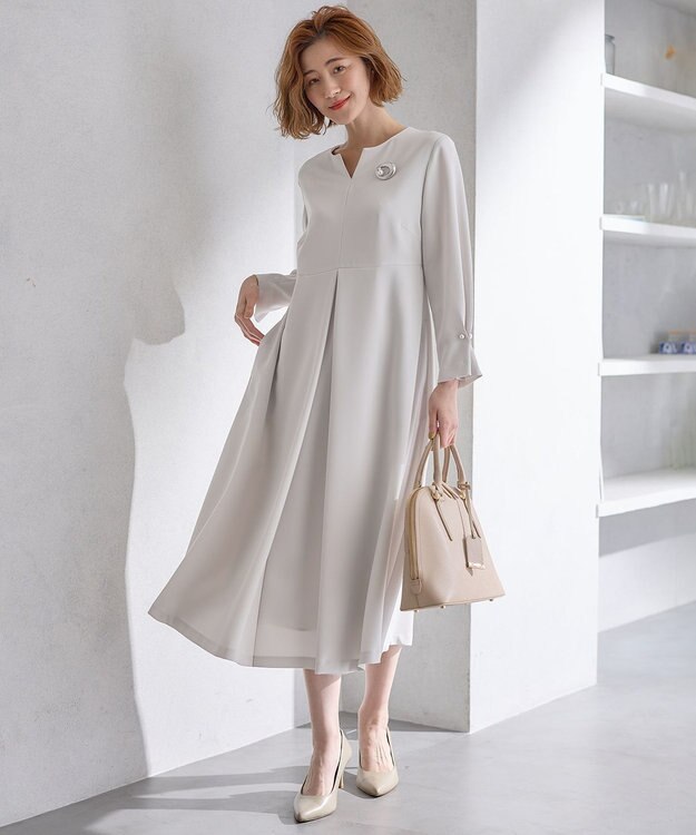 23区 S 【VERYコラボ 】トリアセダブルジョーゼット ワンピース ベージュ系