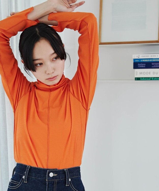 WEGO ソフトタッチカラーリブロンT オレンジ