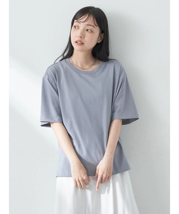 earth music&ecology ＢＯＸ　Ｔシャツ Blue