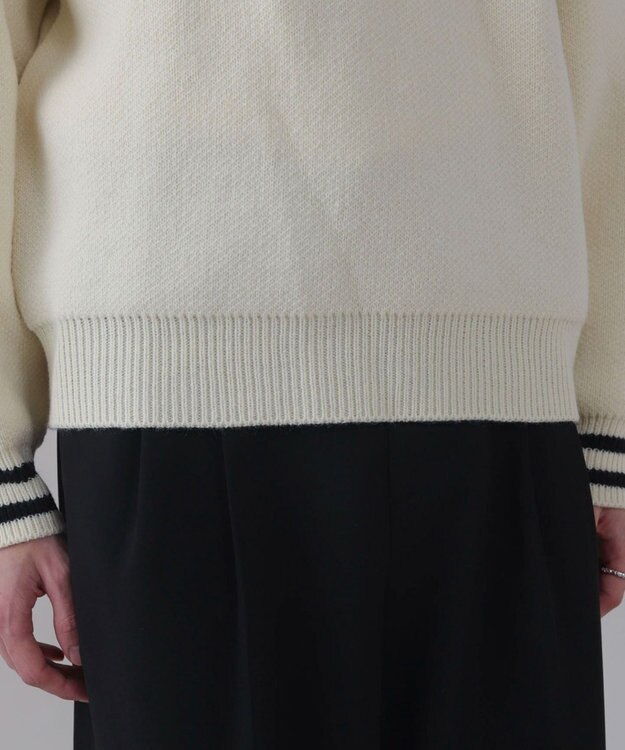 WEGO 【ユニセックス着用ITEM】ワンポイント刺繍ニットポロ ホワイト