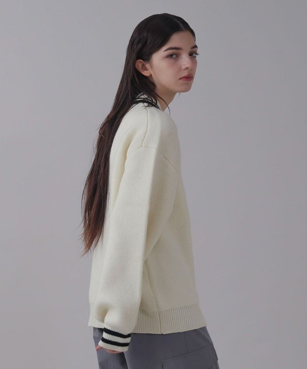 WEGO 【ユニセックス着用ITEM】ワンポイント刺繍ニットポロ ホワイト