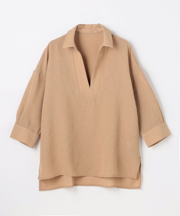 ANY L ヴィンテージメッシュスキッパーブラウス キャメル