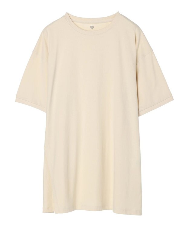 Green Parks 汗じみ防止クルーネックスリットチュニック Ecru