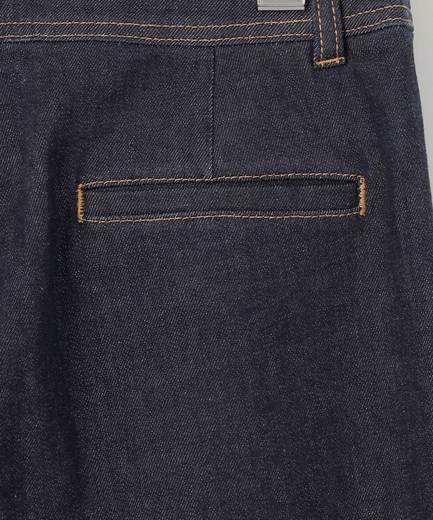 J.PRESS LADIES L 【洗える】 10oz Stretch Denim セミワイド パンツ ネイビー系