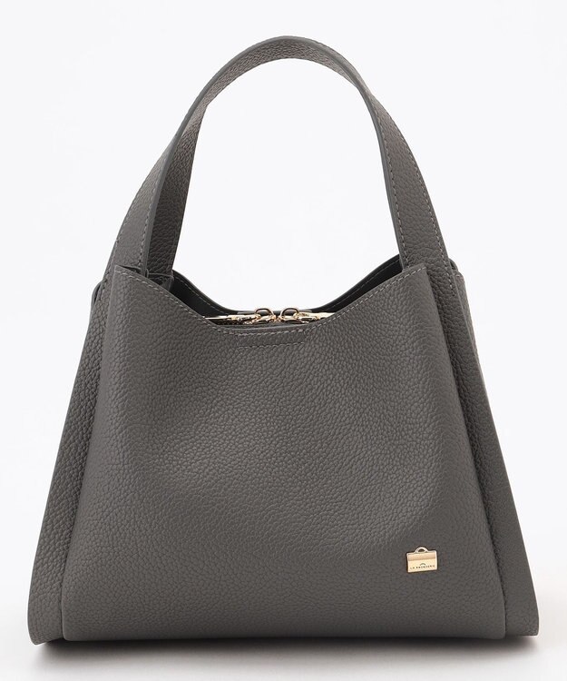 LA BAGAGERIE ソフトシュリンク2WAYハンドバッグ small ダークグレー