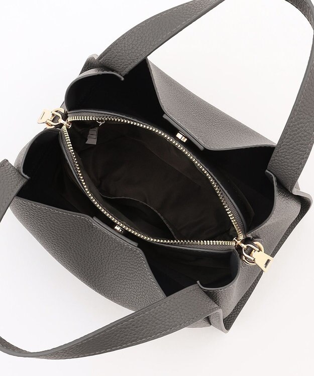 LA BAGAGERIE ソフトシュリンク2WAYハンドバッグ small ダークグレー