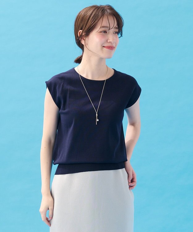 ANY 【2SET】ニットツインセット（ノースリーブニット＋カーディガン） ネイビー