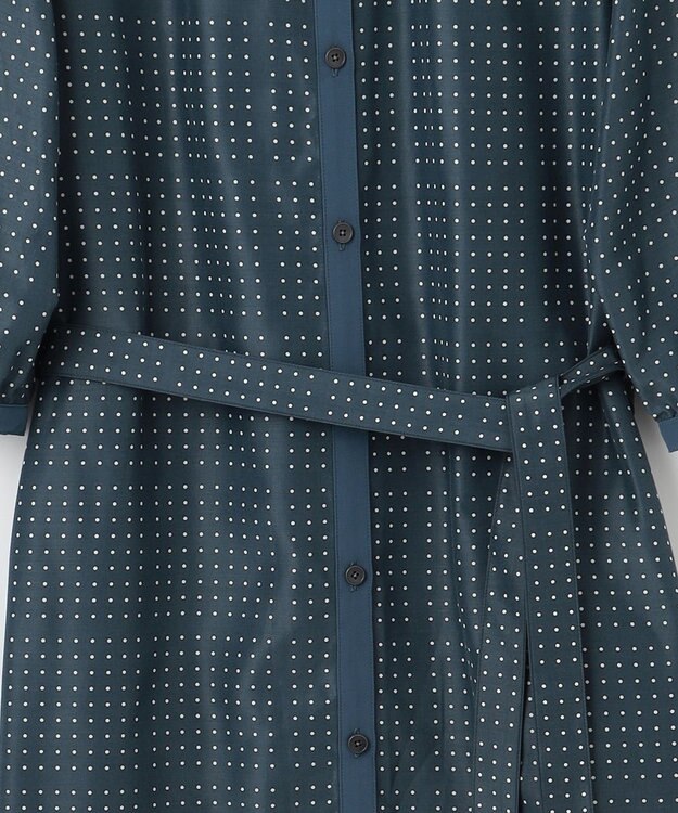 J.PRESS LADIES L 【洗える】ブロックドットプリント ワンピース ダルブルー系5