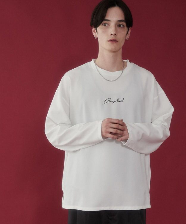 WEGO 【セットアイテム/軽量/シワにならない】ドライポリアンサンブルプルオーバーシャツ（LS） ホワイト