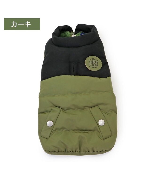 PET PARADISE J.PRESS バイカラーベスト 《カーキ》 小型犬 グリーン