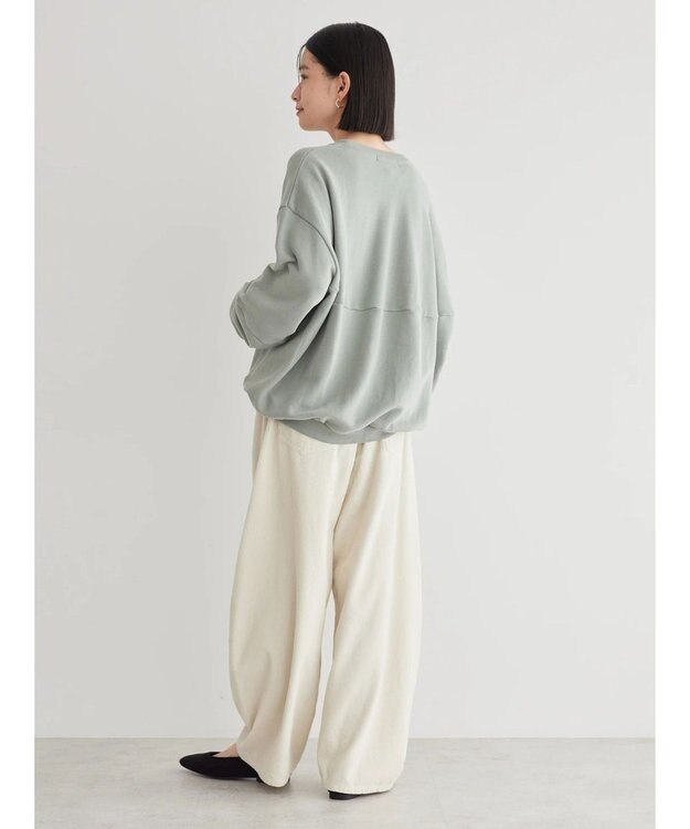 AMERICAN HOLIC ポケット付きバックドレープ裏毛プルオーバー Sax