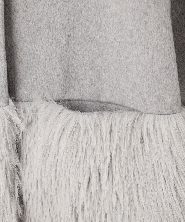 Feroux ウール混 ショートコート ライトグレー系