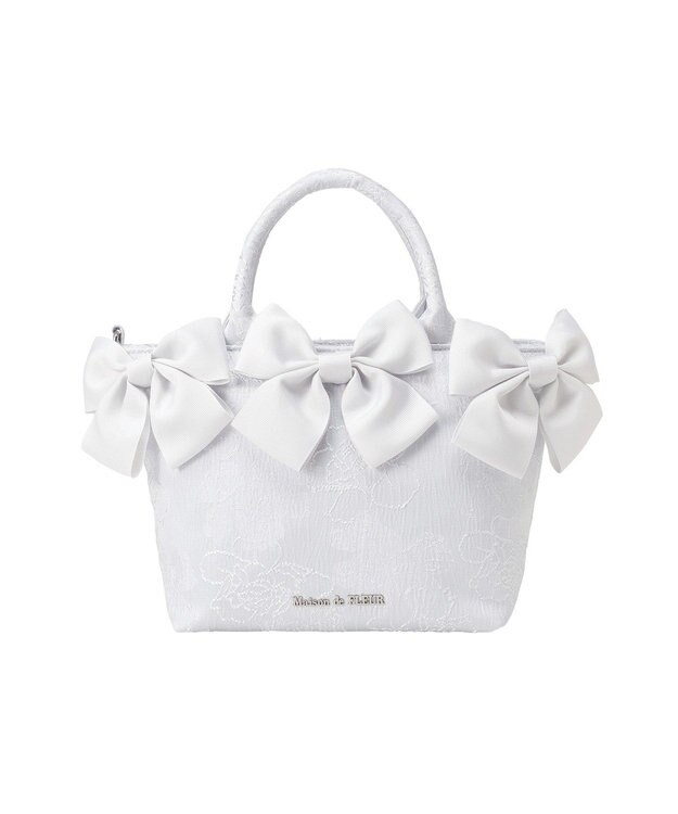 Maison de FLEUR ブルーマニアボリュームリボン２ＷａｙトートＳバッグ Light Blue