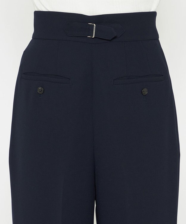 uncrave 【防シワ・洗濯機洗い可】ウォッシャブル ダブルクロス ワイドパンツ ネイビー