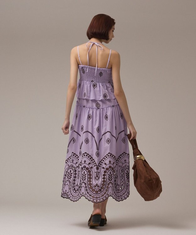 GRACE CONTINENTAL カットワークマキシドレス ラベンダー