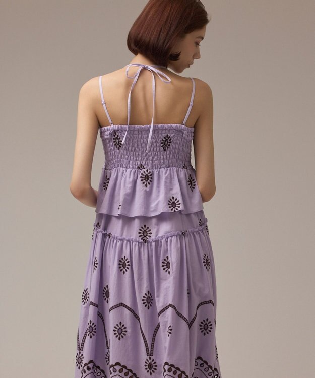 GRACE CONTINENTAL カットワークマキシドレス ラベンダー