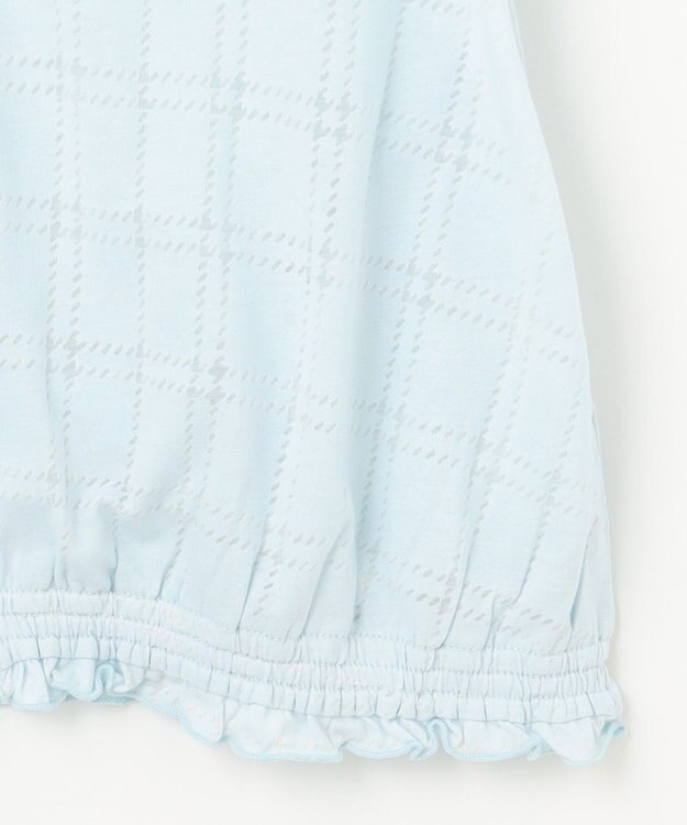 組曲 KIDS 【150-160㎝】【UVケア】オパールチェック パーカー サックスブルー系