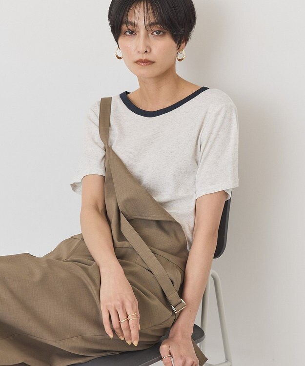 AMERICAN HOLIC 【２点セット】リンガーＴシャツ＋カーディガン Light Gray Mixture