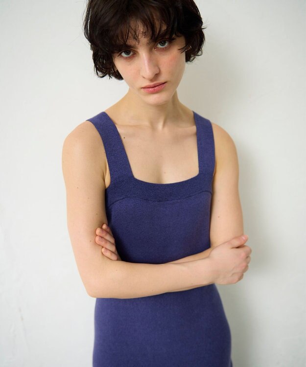 GRACE CONTINENTAL ニットキャミワンピース ブルー