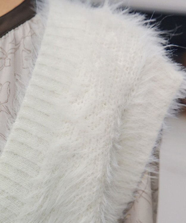 Tiaclasse 【洗える】フェザーニットベスト アイボリー