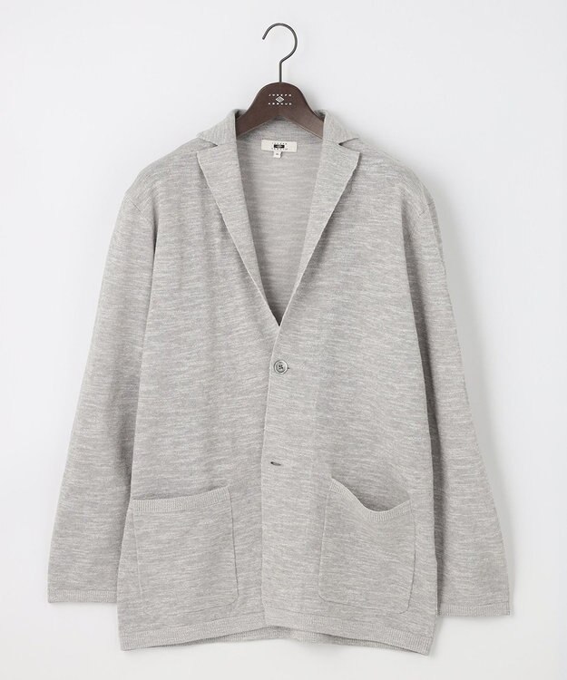 JOSEPH ABBOUD 【キングサイズ・サスティナブル】スラブギマ カーディガン ライトグレー系