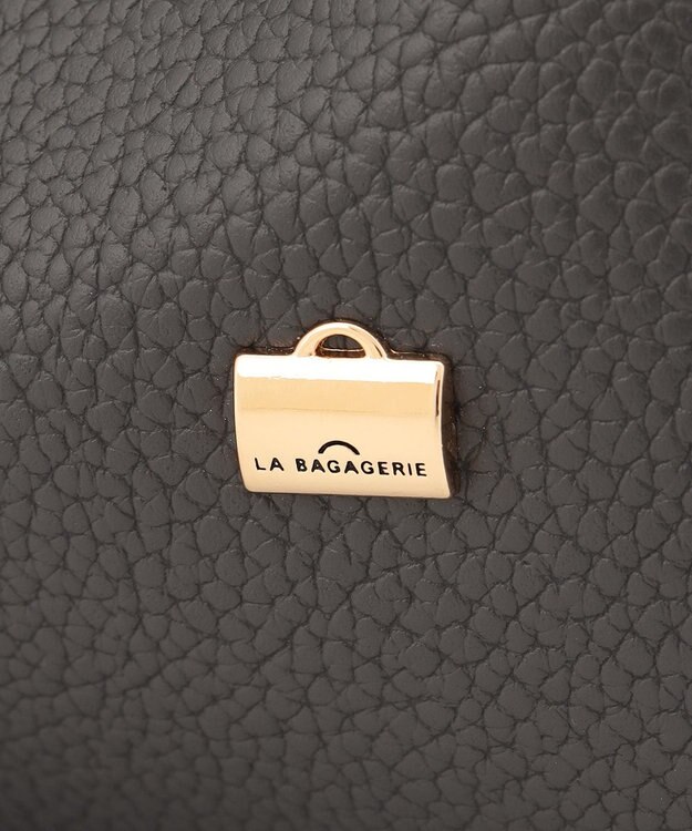 LA BAGAGERIE ソフトシュリンク2WAYハンドバッグ small ダークグレー