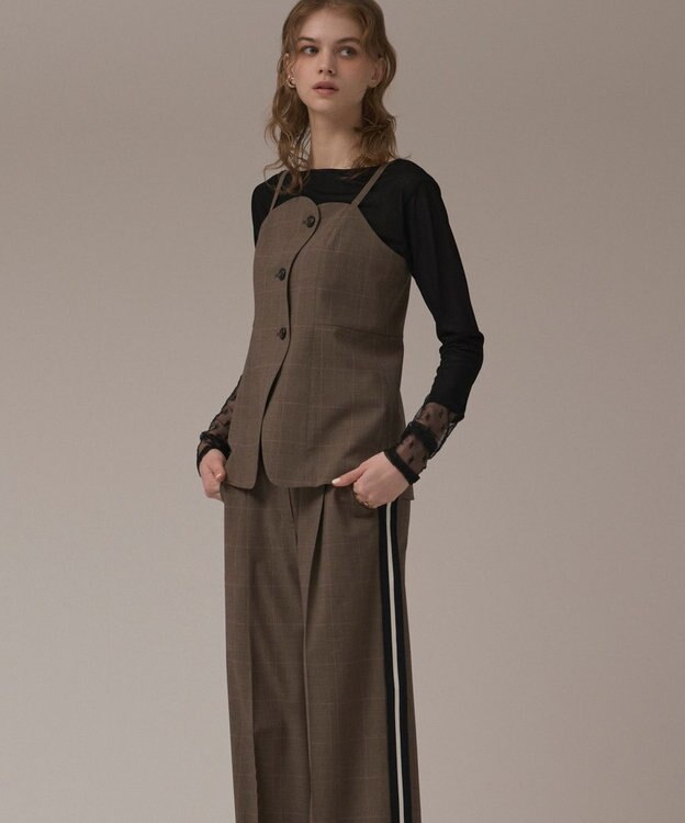 GRACE CONTINENTAL フロントウェーブキャミ ブラウン