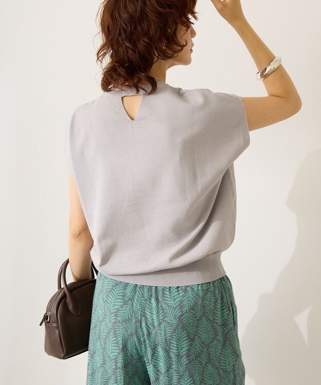 AMERICAN HOLIC 【接触冷感】ラメフレンチスリーブニットプルオーバー Gray