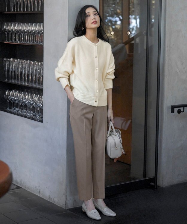 ANY SIS L 【前後着用可能】Airニット カーディガン アイボリー