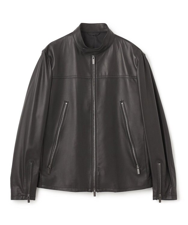 JOSEPH HOMME 【LEON 2月号掲載】ライトラムナッパレザー　シングルライダース ブラック系