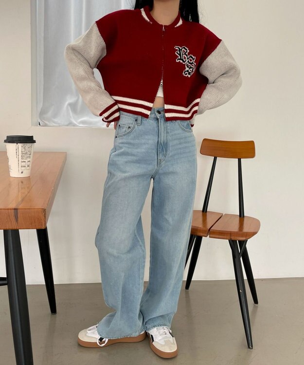 WEGO ニットショートスタジャン レッド