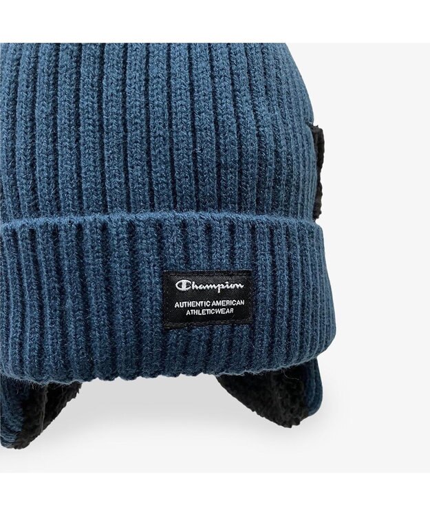 林八百吉商店 Champion キッズ　リブ耳付きワッチ ブルーグリーン