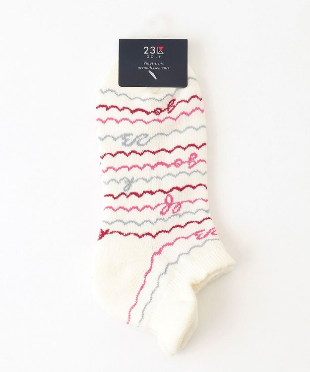 23区GOLF 【WOMEN】ウェーブロゴ アンクルソックス ピンク系5