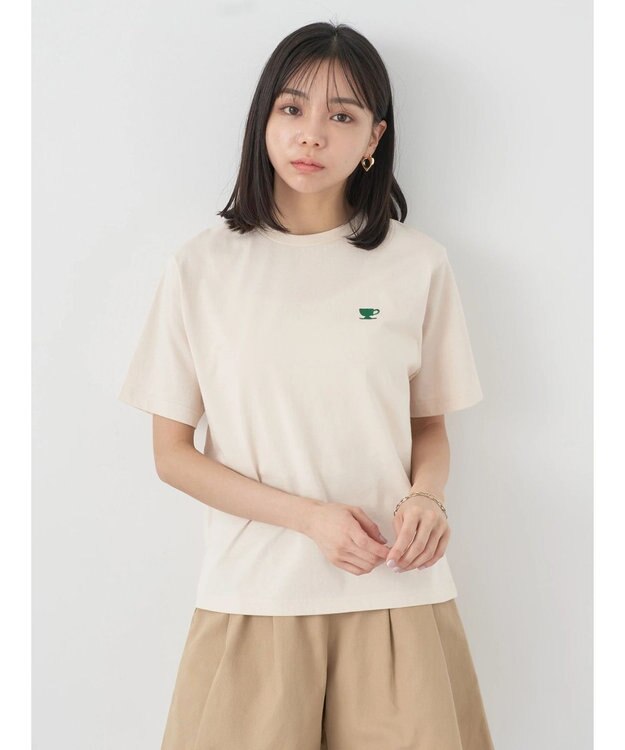 earth music&ecology レトロ喫茶プリントＴｅｅ Cream