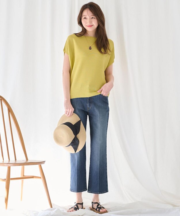 ANY 【洗濯機可/ストレッチ】デニムフレアパンツ インディゴ