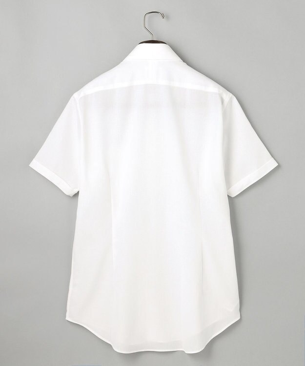 GOTAIRIKU 春夏向け/カラミ織【形態安定】SUMMERPREMIUMPLEATS_セミワイドカラー 半袖ドレスシャツ(26年限定モデル) 26年限定色/ホワイト×カラミ織