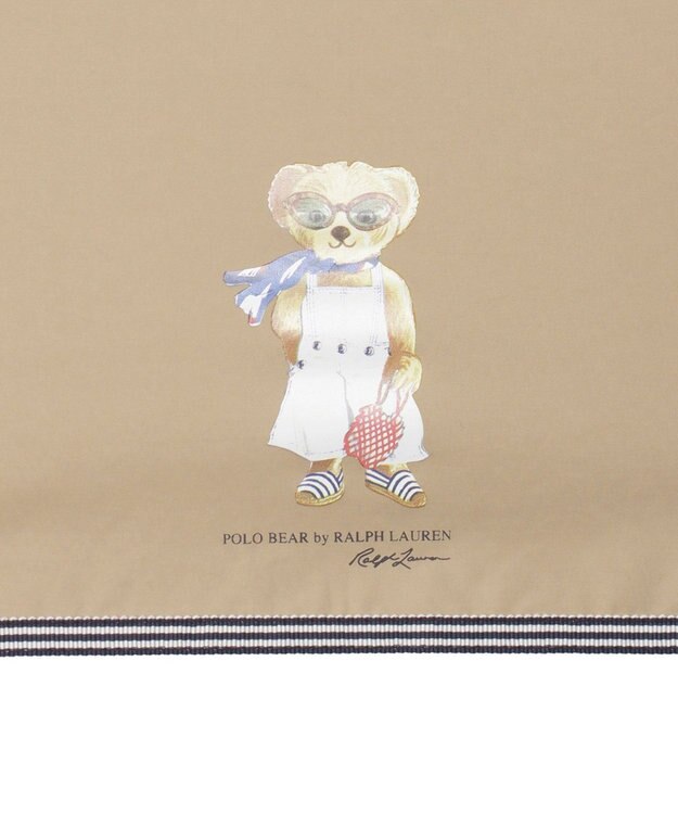 MOONBAT 【遮光率100％/遮熱/UV/軽量】POLO RALPH LAUREN（ポロ ラルフローレン）晴雨兼用日傘  ポロベア 折りたたみ傘 キャメル