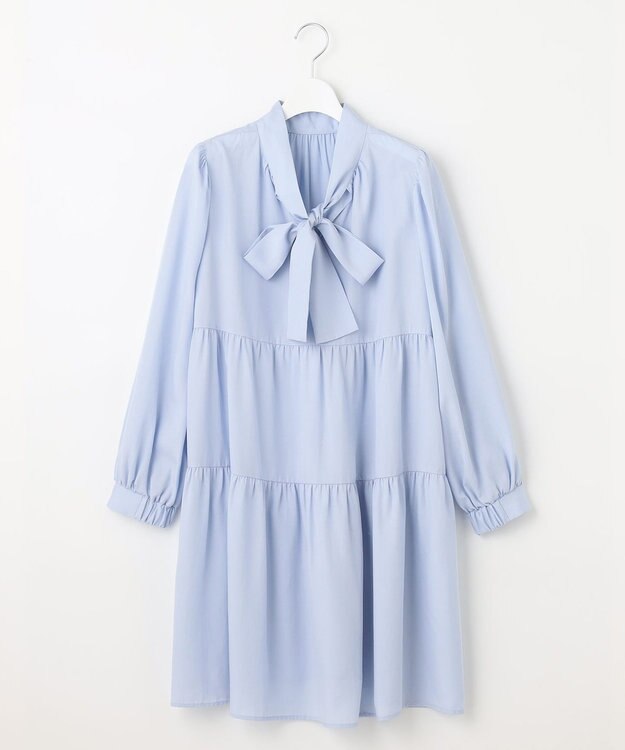 Feroux 【セットアイテム】2WAYリボンタイ ワンピース × ニット ベスト スカイブルー系