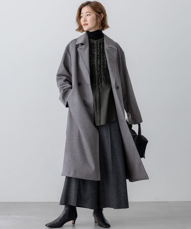 23区 L 【VERY11月号掲載/洗える】TWボイル フリルディテール ブラウス グレー系