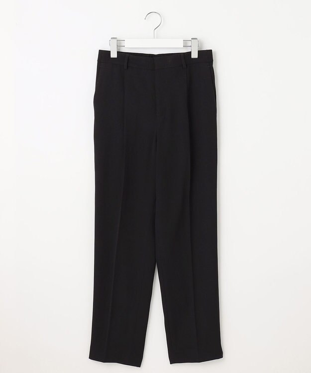 自由区 【XSサイズ～/洗える】ダブルフェイススーティング テーパードパンツ ネイビー系